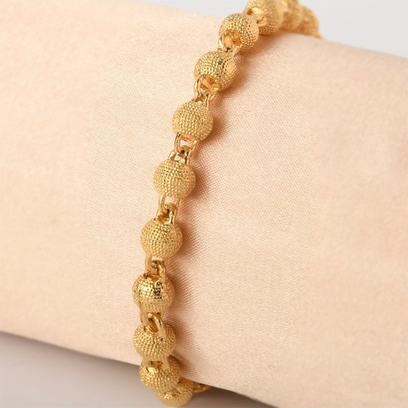 Luxurious 18K Gold-Plated Golden Beads Bracelet - Picture 2 of 7